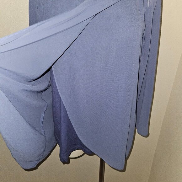 Soft Surroundings Belvedere Blouse Marlin Blue Layered Wrap Look Sz Petite Small - Picture 8 of 11